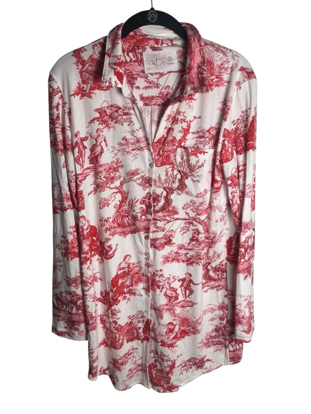 The Cat’s Pajamas Pima Knit Night Shirt Idle Hours White S NWOT